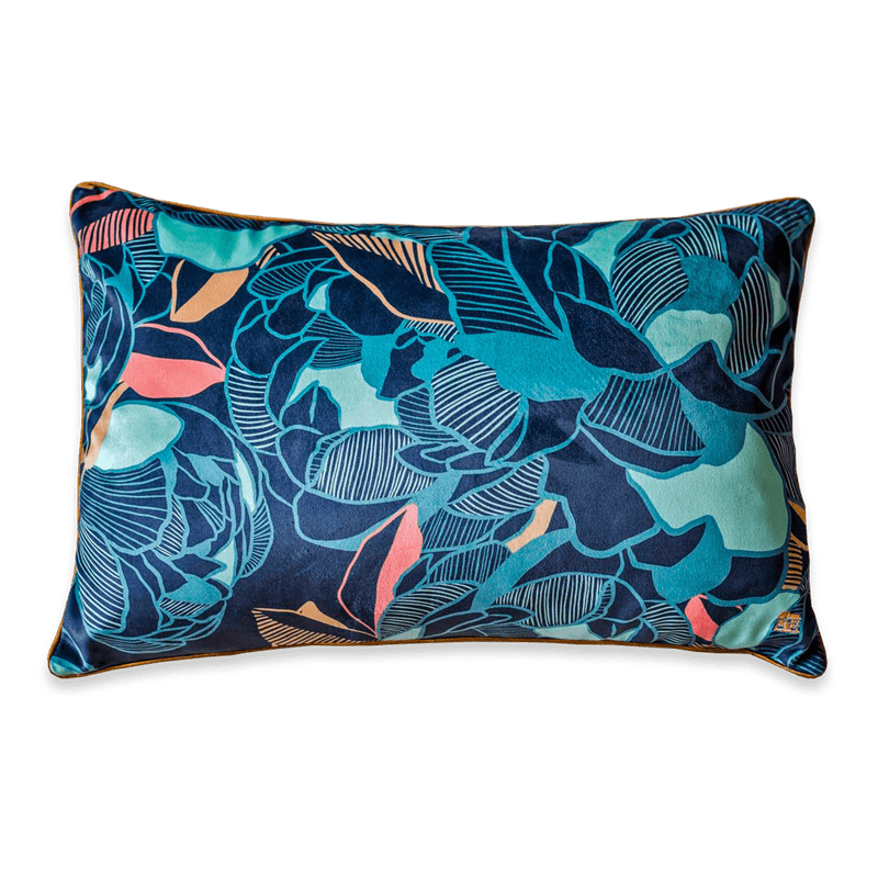 Blue Peony Cushion