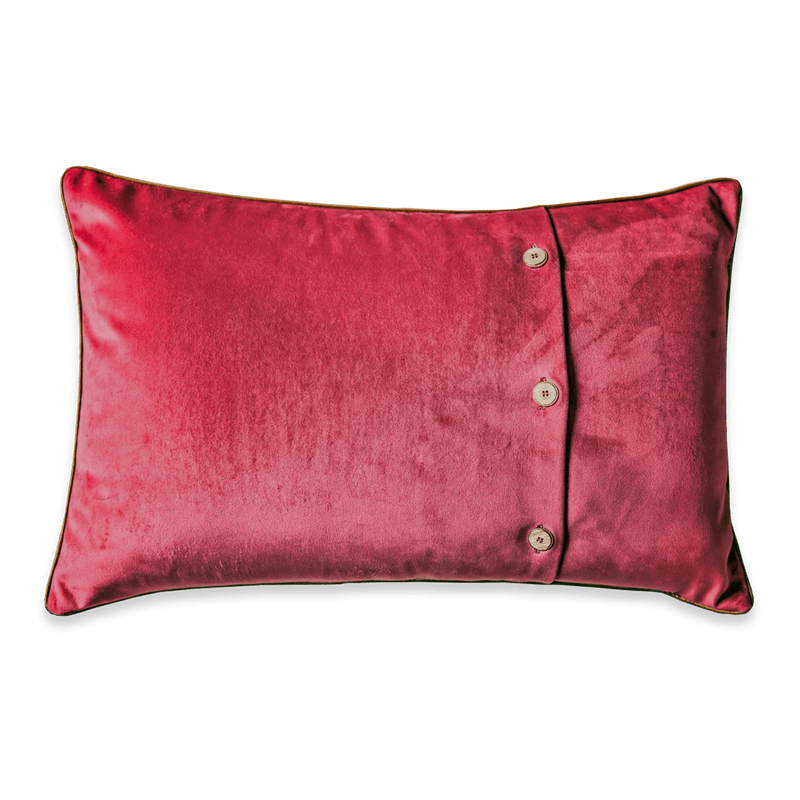 Brick Red Peony Cushion