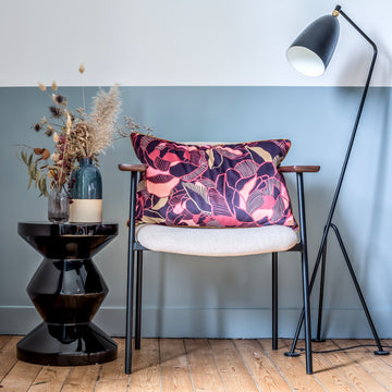 Brick Red Peony Cushion
